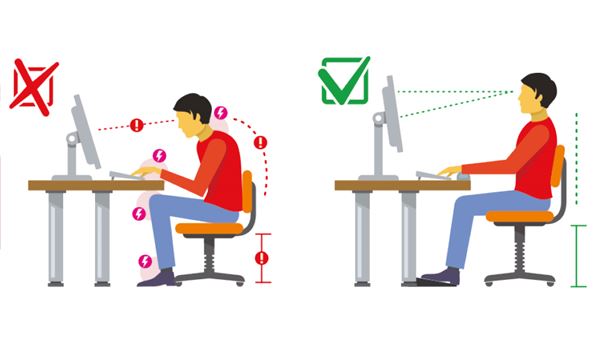 Как правильно сидеть за компьютером инфографика